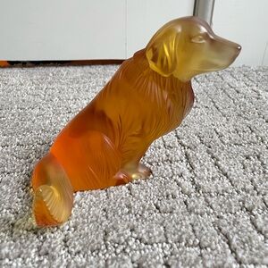 RARE Lalique Amber Golden Retriever